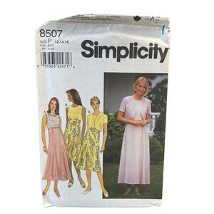 Simplicity Sewing Pattern 8507 Dress Jacket Bolero Misses Size 12-16 Summer